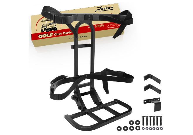 Roykaw Universal Golf Cart Rear Seat Bag Holder Compatible with EZGO/Club Car/Yamaha Golf Cart with Rear Seat Grab Bar, Upgrade 3rd Generation - Don't Occupy The Rear Seat/No Drilling Required