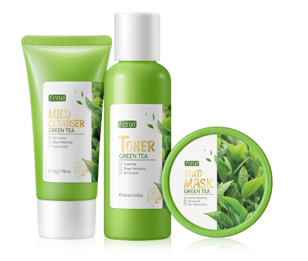 Fenyi Green Tea Mud Mask Cleanser Remove Acne Blackheads Tighten Pores 3pcs