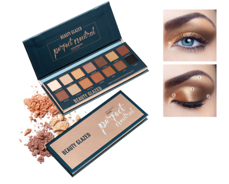 BEAUTY GLAZED Makeup Matte 14 Colors Eye shadow Cosmetics Palette Glitter Eyeshadow Palette