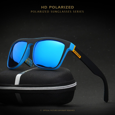 Design Polarized Sunglasses Men Rectangle Mirror Sport Polarized Sunglasses