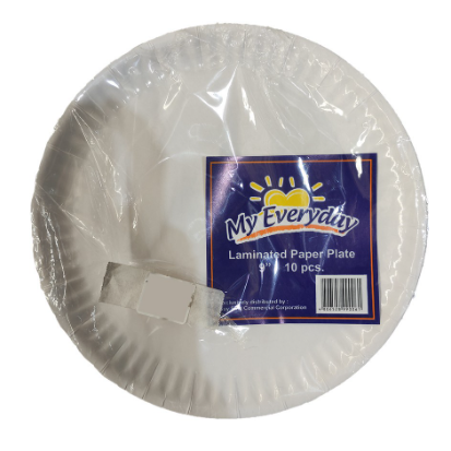 My Everyday Paper Plate 9" Laminated 10's