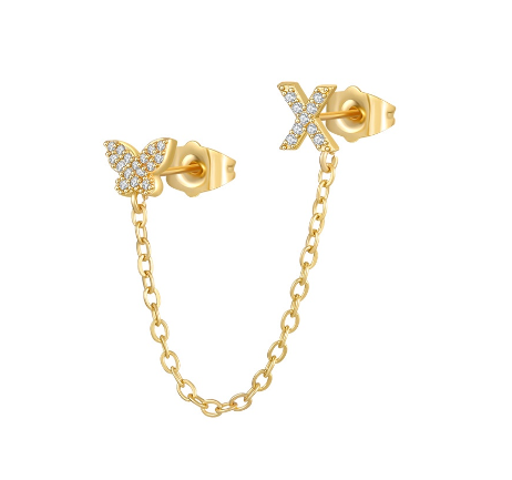 Minimalist Style Fashion Tassel Butterfly Letter Combination Earrings 26 English Letter Earrings Earrings Earrings X