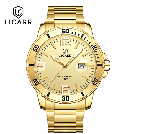 LICARR Men's Watches Casual Fashion Original Luminous Date Waterproof Stainless Steel Men Watch 9524 001