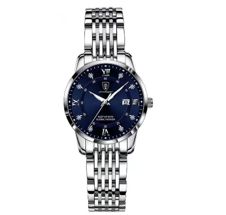 POEDAGAR luxury watch for woman original waterproof sale now fashion korean style stainless steel calendar luminous display Watch BLUE