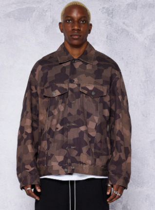 SUMWON Oversized Fit Western Jacket With Camo Print