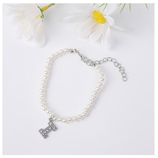 26 Letters Alphabet Initials Pearl Beaded Bracelet Bangle Women Jewelry Gift New