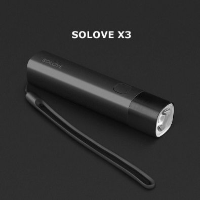 Solove X3 Portable LED Electric Torch Power Bank USB Rechargeable Brightness EDC Flashlight Gift