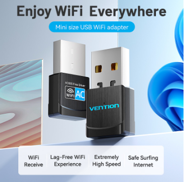 Vention Wireless network card USB-A 2.0 Wireless USB WiFi Adapter 2.4GHz 150Mbps For PC Desktop Laptop