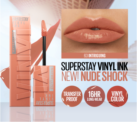 Maybelline Superstay Vinyl Ink Liquid Lipstick (Nude Shock, Long Lasting, Waterproof) Intriguing