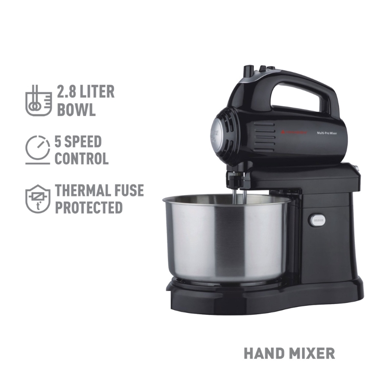 Hanabishi Hand Mixer HHMB140AUTO | Best for Baking 5-speed | 2.8 liter rotating bowl