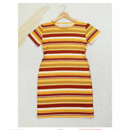 Maternity Taytay Supplier Maternity Dress Casual Tshirt Dress (Stripes) MD7