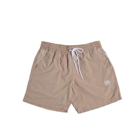 TEAM MANILA GRID SHORTS KHAKI