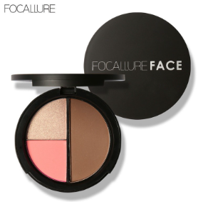 FOCALLURE Highlighter/Contour/Blush Makeup Palette 3 Colors