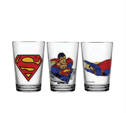 Pasabahce Superman Water 210cc 7 1/2oz, Set of 3 (97420SUP/3)