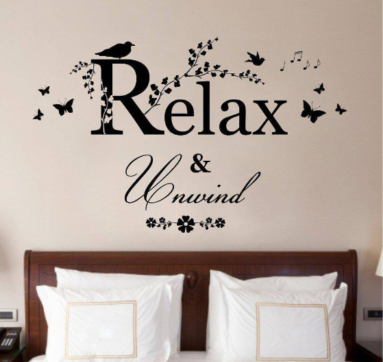 Wall Sticker Relax and Unwind DIY Self-Adhesive Home Wall Decals Small  WALL  Sticker