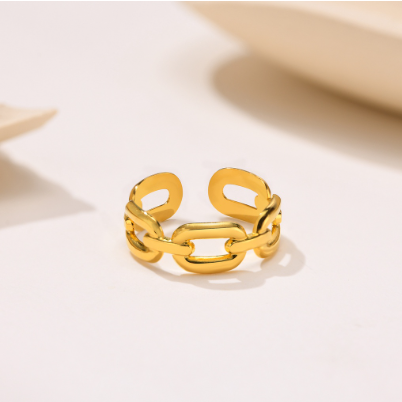 Chain Open Rings for Women  Adjustable Stainless Steel Band Ring