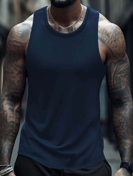 Men Summer Quick-Drying Breathable Tight-Fitting Sports Tank Top, Suitable For Outdoor Sports, Fitness, Daily Wear