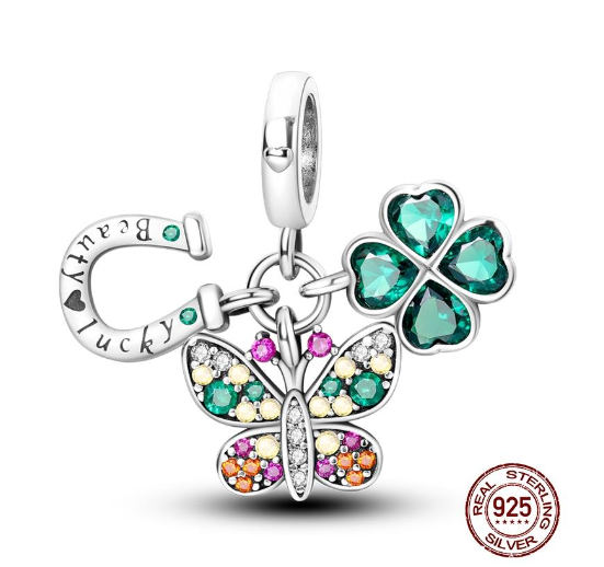 925 Sterling Silver Green Series Tree Cactus Avocado Pendant DIY Charm Beads Fit Original Pandora Charms Bracelet Women Jewelry D11