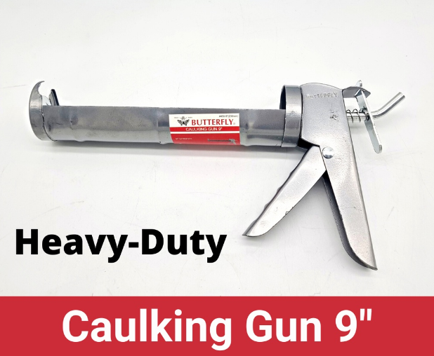 Butterfly Caulking Gun 9" Gray Heavy-Duty 450 Silicone Sealant