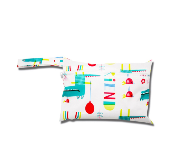 Waterproof Reusable Baby Diaper Bags Cartoon Print Wet Dry Nappy Zipper Handbag Stroller Carry Pack Outdoor Storage DB7