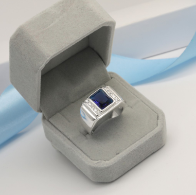 SILVER M073 Italy 92.5 Silver Men's Ring