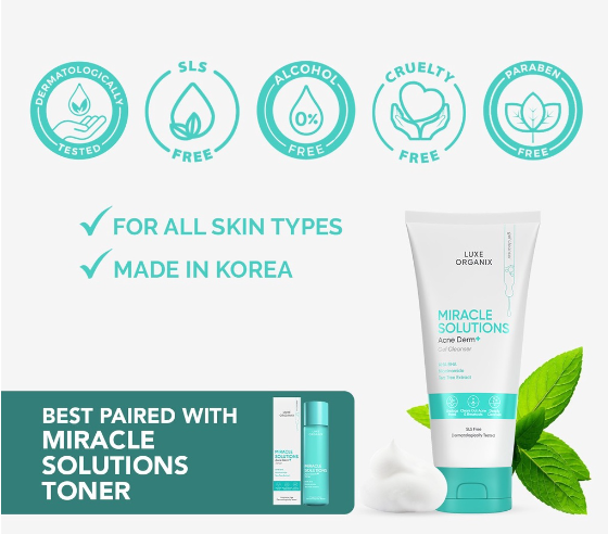 Luxe Organix Miracle Solutions Aha/Bha Exfoliating Cleanser 150mL