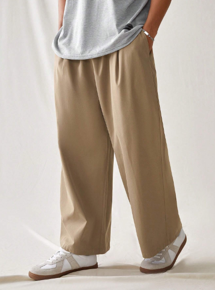 Manfinity UrbanChill Men's Solid Color Woven Casual Pants