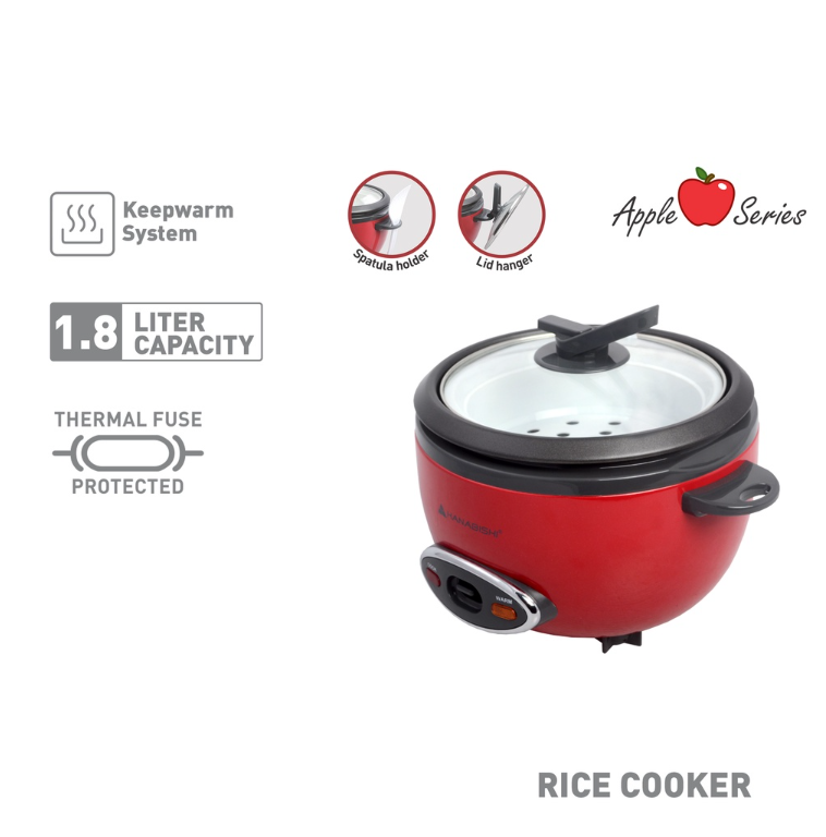 Hanabishi Rice Cooker HRC18BRC Apple Series 1.8L 10 cups