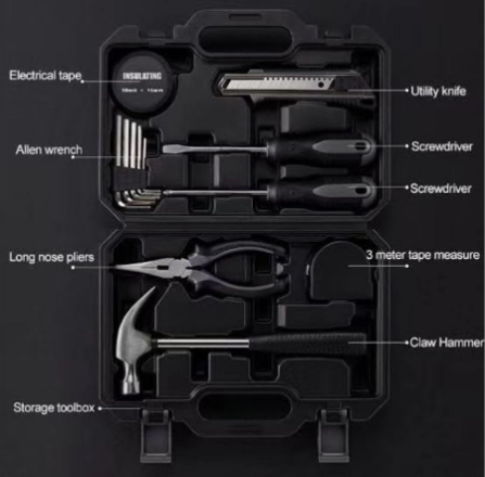 Xiaomi JIUXUN 12 in 1 Toolkit DIY Household Home Repair Toolswith Screwdriver Wrench Hammer Tool Kit