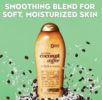 OGX Smoothing Coconut Coffee Exfoliating Body Scrub with Arabica Coffee & Coconut Oil 19.5 Fl OZ