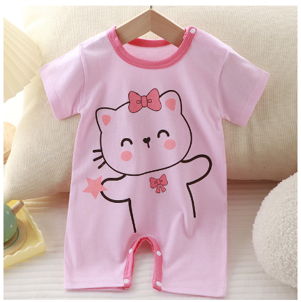 Cotton Baby Girls Bodysuit Pink Unicorn Cartoon Print Baby Romper Baby Onesies BR4