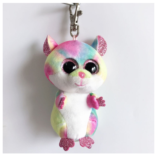Ty Beanie Big Eyes Keychain Pendant Sloth Monkey Cat Fox Puppy Rabbit Soft Plush Backpack Decor Doll Birthday Gift For Kids 10CM C18