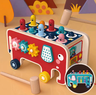 Wooden Hammer Toys Whack a Mole Game for Kids Early Learning Educational Montessori Toys for Kid