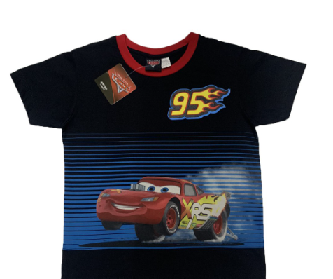 Disney Cars Smoking Tires Boys Kids Black T-Shirt
