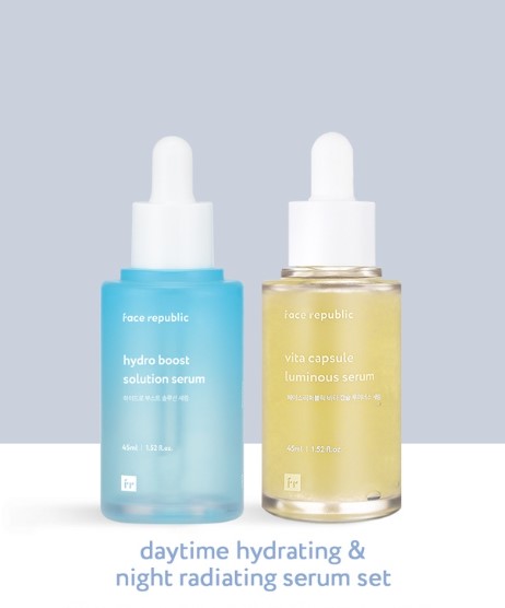 Daytime Hydrating and Night Radiating Serum Set Hyaluronic Acid Niacinamide 5 Percent