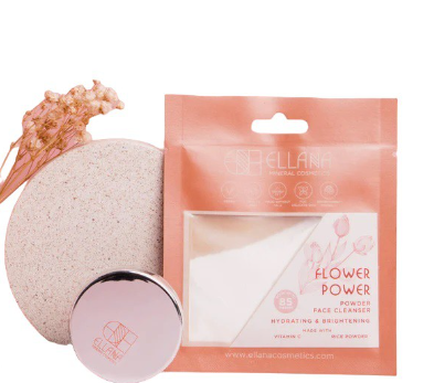 Ellana Flower Power Powder Face Cleanser With Jar Hydrates And Brightens 8.5G