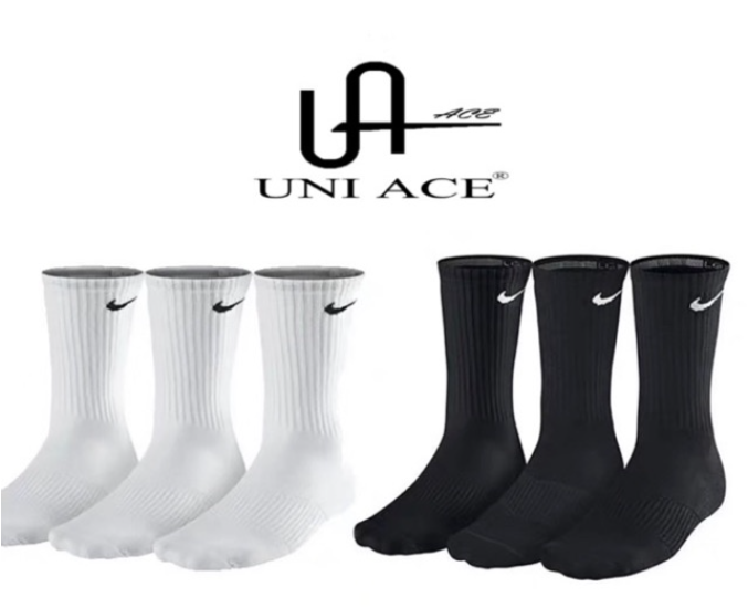 NK CREW CUSHIONED DOUBLE SWOOSH’S plain socks Elite Drifit high socks