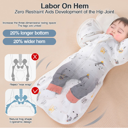 Dr.isla Swaddle Blanket For New Born Sleeping Baby Transitional Cotton Open Two Way Zip SD05