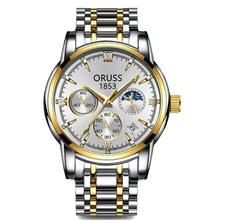 Oruss Watch For Men Water Proof Original Business Quartz Watch Men Stainless Steel Automatic Dual Calendar Fashion Watches Relo for Men 04