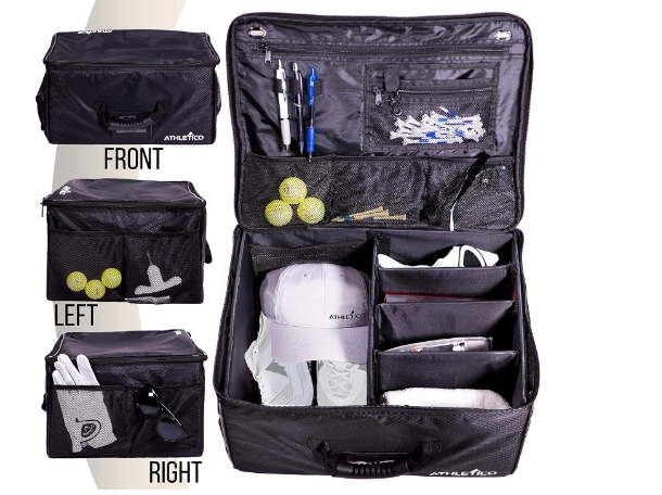 Athletico Golf Trunk Organizer Storage - Car Golf Locker to Store Golf Accessories | Collapsible When Not in Use