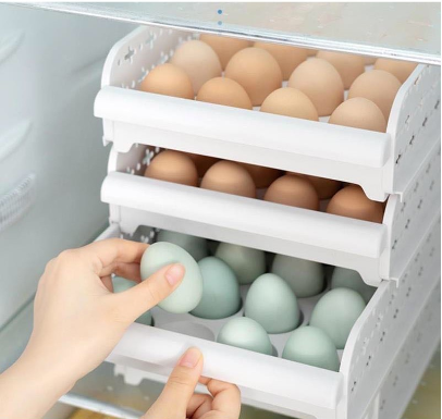 20 Grid Tray Preservation Refrigerator Drawer Type Stackable Egg Storage Box-Z582