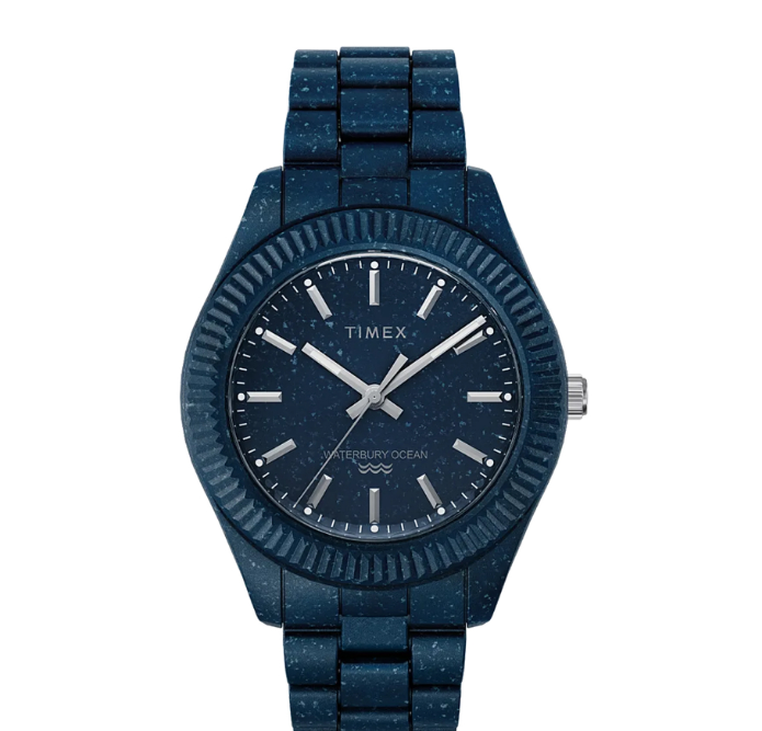 Timex Waterbury Ocean Blue Resin Analog Quartz Watch For Men TW2V37400 STYLE
