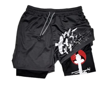 Anime Gym Shorts Men Women Manga 3D Print 2 In 1 Quick Dry Sports Shorts Summer Fitness Running Workout Mesh Performance Shorts