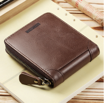 Laber Lee Bifold Wallet Men Pu Leather Short Zipper