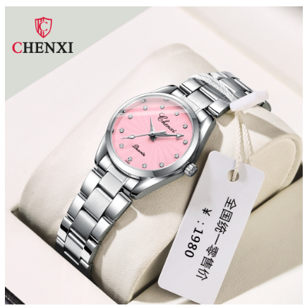 CHENXI watch for woman waterproof original korean style fashion stainless steel luminous casual watch PINK
