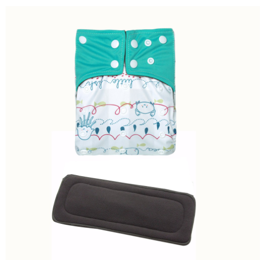 Cloth Diaper 1 Set With Bamboo Charcoal Inserts In Stocks D29