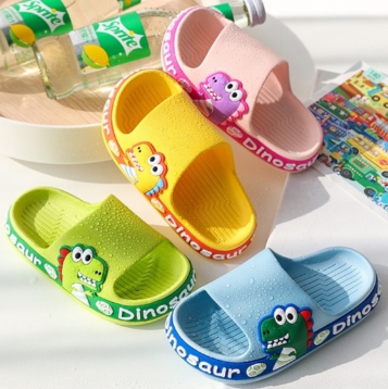 Cute Dinosaur Cartoon Design Non-Slip Safety Yeezy Slides Infant Sandals For Kids