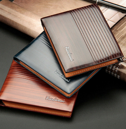 Vintage Men Leather Brand Luxury Wallet Short Slim Male Purses