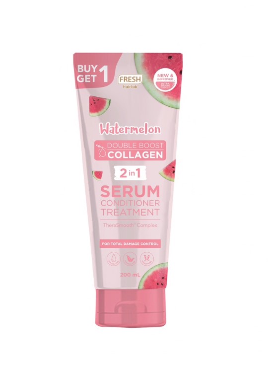 Fresh Hairlab Watermelon Double Boost Collagen 2 in 1 Serum Conditioner Treatment 200ml