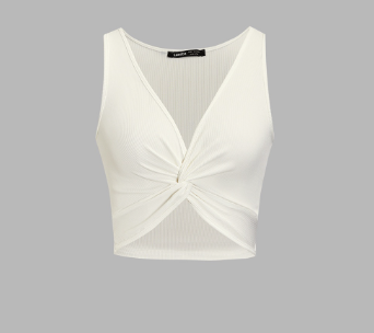 Lovito Women Casual Plain Twist Reversible Tank Top L71ED039 Black/White